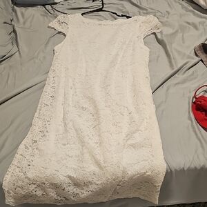 Chic White Lace Mini Dress
